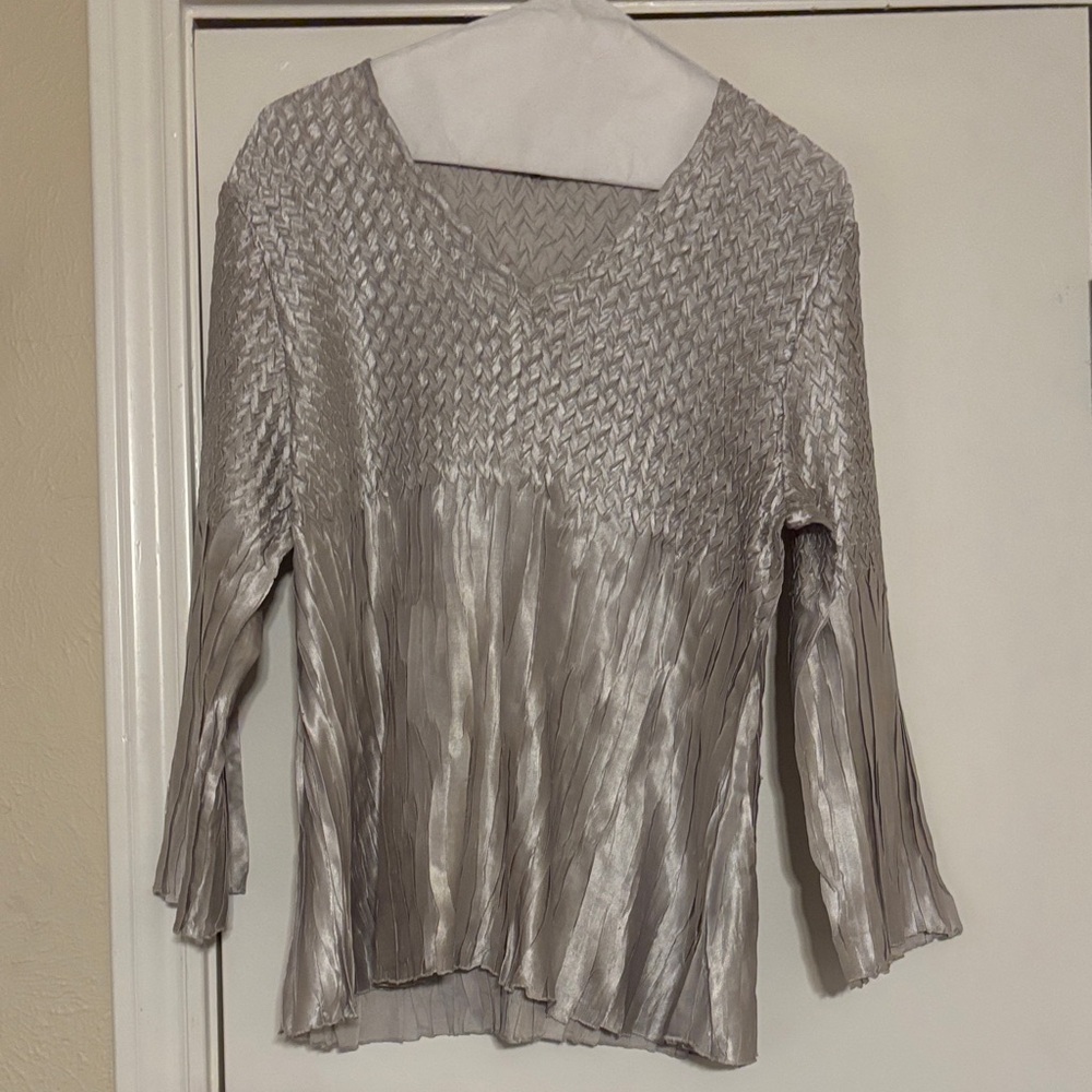 Essentials Shimmering Silver Blouse